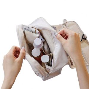 Custom Logo & Design Waterproof Polyester Hanging Travel Makeup Cosmetic for <b>Bag</b> with Zipper - Product Image 6