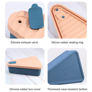 Contenedor de almacenamiento de sobrantes de pizza, contenedor de silicona reutilizable para pizza, contenedor de alimentos de silicona, duradero, fácil de instalar, fácil de usar - Product Image 2