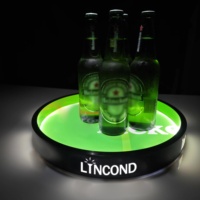 Plateau de service LED RVB à chargement sans fil pour décoration de fête moderne à commande tactile intelligente