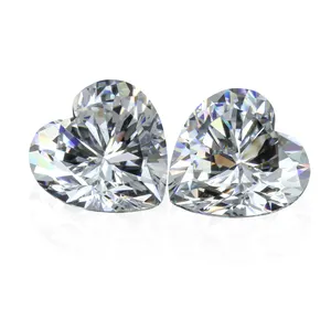 Wholesale Price CZ 5A Top Quality White Heart Cut CZ Diamond 3-10mm Cubic Zirconia Loose Stones Bulk For Jewelry Making