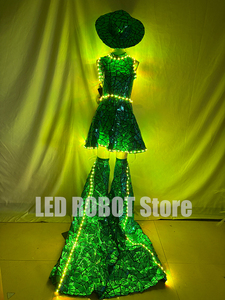 Sombrero LED de Estilo Robot para <span class=keywords><strong>Mujer</strong></span>, con Cambio de Color, para Actuaciones en Escenarios, Discotecas, Fiestas Rave, Salones de Baile y Festivales - Product Image 4