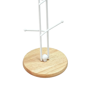 Portabicchieri <span class=keywords><strong>in</strong></span> <span class=keywords><strong>Metallo</strong></span> JB Wire con Base <span class=keywords><strong>in</strong></span> Legno - Product Image 3