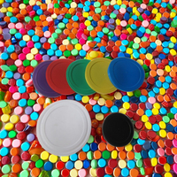 Accesorios de tubo de papel coloridos con tapas de empuje de aluminio de extremo abierto fácil Tapas redondas de plástico para latas y latas de metal