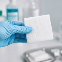 Compressa de gasa estéril médica de 8 capas 10x10cm de algodón para cuidado de heridas, compresa quirúrgica no tejida con hilo detectable por rayos X