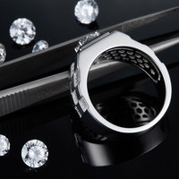 Bijoux pour hommes tendance, bague en argent 925 avec moissanite, style hip-hop