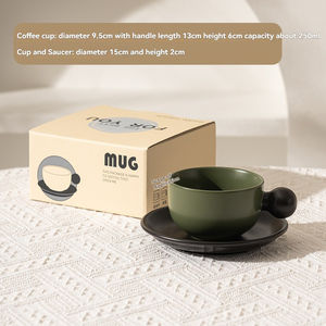 Nueva Taza de Café Mate, Taza de Cerámica de Lujo Ligero, Taza de Desayuno de Alta Gama, Taza de Café con Leche Italiana con Platillo - Product Image 5