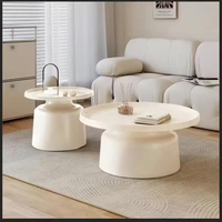 Tables Basses Françaises Modernes et Simples Style Crème, Vente en Gros Usine, Meubles de Salon Durables avec Plateau en Dalle de Roche, Tables d'Appoint pour la Maison