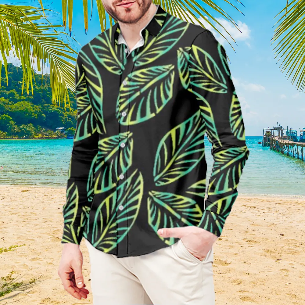 QuanZhou-Camisa de manga larga para hombre, camisas personalizadas con personalidad, diseño de Samoan polinesiano, gran oferta, 2023