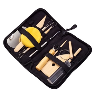 Cerámica para <span class=keywords><strong>principiantes</strong></span> Arcilla Cerámica Modelado Tallado Esculpir 11 piezas Herramienta de cerámica <span class=keywords><strong>Kit</strong></span> de inicio con estuche de transporte negro - Product Image 3