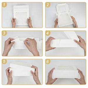 8x8x2.5 rõ ràng cửa sổ hộp bánh Trắng bán nóng bánh trắng hộp giấy cho bánh cookie bánh rán sô cô la dâu tây bánh - Product Image 4