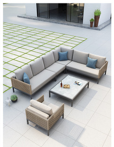 Canapé modulaire moderne en rotin PE de luxe, cour, jardin, multifonctionnel, salon, meubles d'extérieur, canapé - Product Image 3