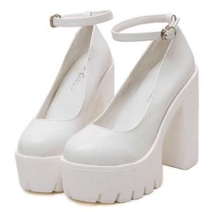 Thick Heel Platform <strong>Hook</strong> <strong>Loop</strong> Metal Buckle Square Toes High-Heeled Shoes Wedding Lk Bennett Wedding Shoes Banquets - Product Image 3