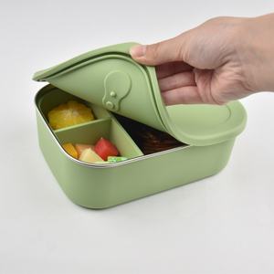 お弁当箱子供用シールプルーフステンレス食品容器用シリコン食器洗い機お弁当箱シリコンふた付き - Product Image 4