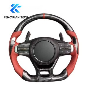 Volant en fibre de carbone forgé avec LED pour Kia <span class=keywords><strong>Stinger</strong></span> K5 GT K4 Cerato Forte Seltos Sportage Sorento MQ4 GT1 Optima4 Forte - Product Image 2