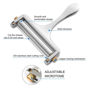Cortador de Queso Profesional de Mano, Cortador de Queso de Acero Inoxidable con Alambre Ajustable para Cocina, Utensilios para Queso - Product Image 3