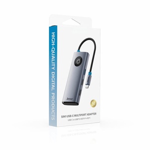 Adaptateur multiport USB-C 5-en-1 avec connecteur rétractable 4K pour charge rapide PD 100W 2.0, hub USB 3.0, station d'accueil en aluminium - Product Image 2