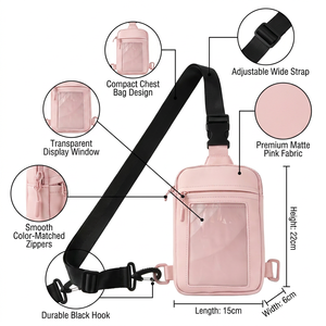 Bolso Bandolera Personalizado para Tarjetas Graduadas y TCG con Ventana Transparente, Estilo Ita-bag, para Hombro, Pecho o Cruzado - Product Image 2