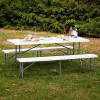 Table pliante en plastique HDPE portable rectangulaire extérieure blanche de 6FT pour les fêtes de camping d'hôtel Banquets cours parcs