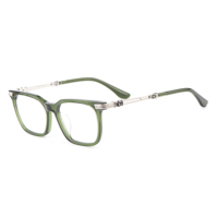 Montures de lunettes de vue vintage de grande taille, argentées, grises, vertes, multi-focales, de luxe, élégantes, pour ordinateur