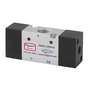 Vanne solénoïde Clippard MMA-33WAA 3 voies à commande pneumatique pour usage industriel - Product Image 1