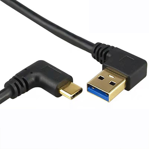 สาย USB Type C ชายต่อชาย แบบงอ 90 องศา สาย USB 3.1 Type C 90 องศา อลูมิเนียมอัลลอยด์ สาย USB C แบบงอ - Product Image 1