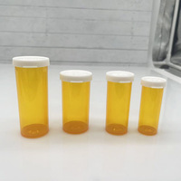 Flacon à pilules en plastique avec bouchon fin et simple en plastique, couleur personnalisée, cylindre droit pour la distribution de comprimés, flacon rond en PET