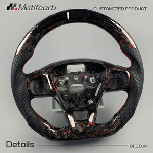 Volante Deportivo Personalizado de Fibra de Carbono Forjado Rojo con LED para Ford Focus MK4 ST-Line Active Fiesta ST Puma 2018-2022, Mejora del Interior - Product Image 3