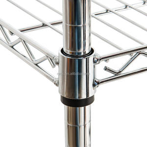 รถเข็นลวด3ชั้นเคลื่อนย้ายได้มีล้อโลหะโครเมี่ยม - Product Image 5