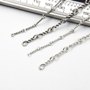 Cadena de Cuerda Trenzada de Plata de Ley 925 Personalizada Hertiny HTS8102 para la Fabricación de Pulseras, Accesorios al por Mayor - Product Image 1