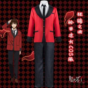 Nhật Bản Anime Kakegurui Suzui Ryota Cosplay Trang Phục Người Đàn Ông Cậu Bé Màu Đỏ Trường Đồng Phục Quần Halloween Trang Phục