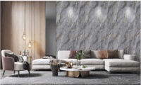 Panneau mural en marbre artificiel PVC UV, panneau mural en marbre pour revêtement mural intérieur, panneau mural en marbre UV