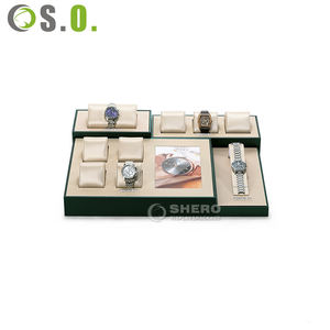 Wholesale High Quality Stands <b>Watches</b> Green <b>Gold</b> <b>Watch</b> Display Holder Custom <b>Watch</b> Display Set - Product Image 5
