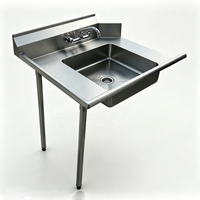 Évier de pré-évier de cuisine robuste en acier inoxydable 304 de calibre 18, brossé, résistant à la corrosion, avec égouttoir intégré, OEM ODM