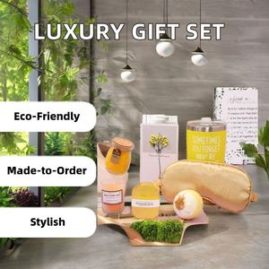 Luxury Aromatherapy Candle Christmas Gift Set Mother's Day Birthday <b>Present</b> in Yellow Paper Box - Product Image 2