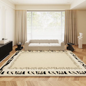 Alfombra de estilo francés para sala de estar, rectangular, color crema, imitación cachemira, diseño 2024, decoración para el hogar, para sala de estar, dormitorio, estudio - Product Image 2