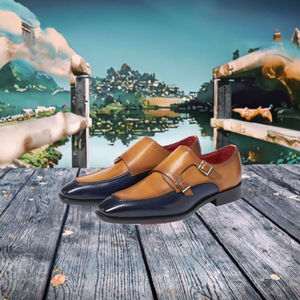 Chaussures Oxford de luxe pour hommes en cuir de vache véritable, à bout carré et à boucle, pour l'été, l'automne, l'hiver, les mariages et les soirées - Product Image 2