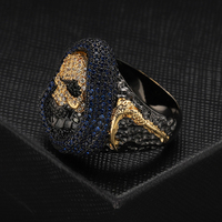 Nouveau Vintage crâne noir couleur anneau hommes crâne Biker Rock Roll gothique Punk bijoux anneaux nouveau fantôme hommes Punk bijoux cadeau anneau