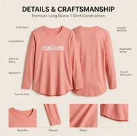T-shirts à manches longues pour femmes, hauts basiques, chemisiers décontractés et professionnels, t-shirts amples et tendance en tissu extensible avec impression de logo personnalisé