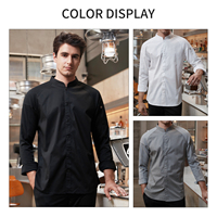 Veste de chef unisexe à manches longues, simple boutonnage, uniforme de cuisine pour hommes, veste de chef pour restaurant et bar