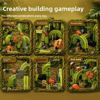 Set de 133 Piezas de Pista de Dinosaurios, Bloques de Construcción 3D DIY, Juguete Educativo STEM con Vías Antigravedad para Niños, No Magnético