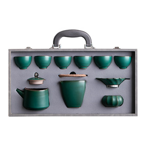Service à thé Kung Fu complet, théière et tasses en poterie de style chinois, pour la maison, le bureau, ou comme cadeau d'affaires - Product Image 5