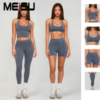 Ensemble de yoga personnalisé avec logo, ensemble de vêtements de sport sans couture pour femmes, débardeur d'entraînement et short froncé, fabricant OEM
