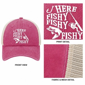 Casquette Trucker Rose Délavée Personnalisée, Dos en Maille, Snapback, 5 Panneaux, Réglable, pour Pêche et Activités de Plein Air, Fabricant, Vente en Gros, Faible MOQ - Product Image 3