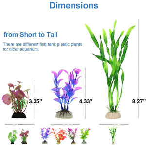 수족관 장식용 12 럭셔리 인공 수생 식물 유목 뿌리 세트 플라스틱 물고기 5W 생활 용 포장 가방 - Product Image 2