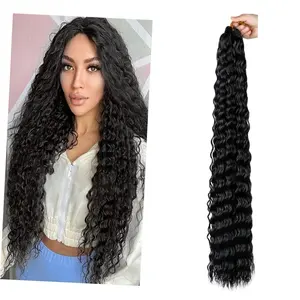 Synthetic Deep Wave Crochet Tress Hair Afro Curls Twist Crochet Ombre Braiding Hair Extensions Afrolokons For Weaving 30 Inches