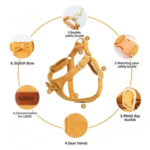 Fabricantes de arneses para perros de marca privada personalizables, arneses y collares para perros, conjunto de arnés para perros de lujo, liso, para <span class=keywords><strong>Chihuahua</strong></span> - Product Image 2