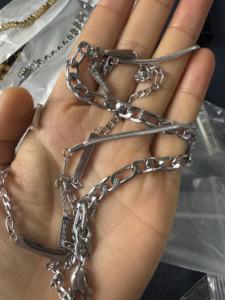 Juego de 4 Pulseras de Cadena de Acero Inoxidable de Alta Calidad, Brillante y Pulida, con Eslabones Planos Tipo Serpiente y <span class=keywords><strong>Figaro</strong></span>, con Barra para Logotipo, de Yiwu Aceon Velle - Product Image 6