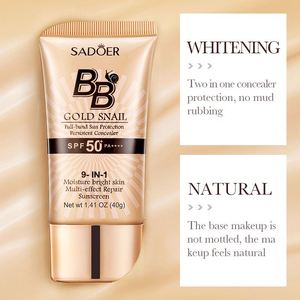 Lvory Color Crème solaire pour escargots douce et non irritante BB Cream Lasting Hydratant Concealer Liquid Foundation Beauty Make up - Product Image 3