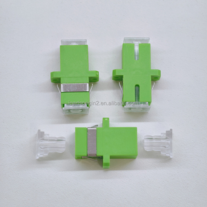 Panel Mount SC/APC Simplex Single Mode Fiber Optic <b>Adapter</b> Green Flange SC-SC APC Singlemode Coupler for FTTH CATV - Product Image 3