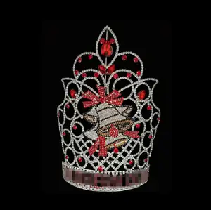 Noel çan özel kraliçe tatil Tiara Rhinestones kutlama taçları